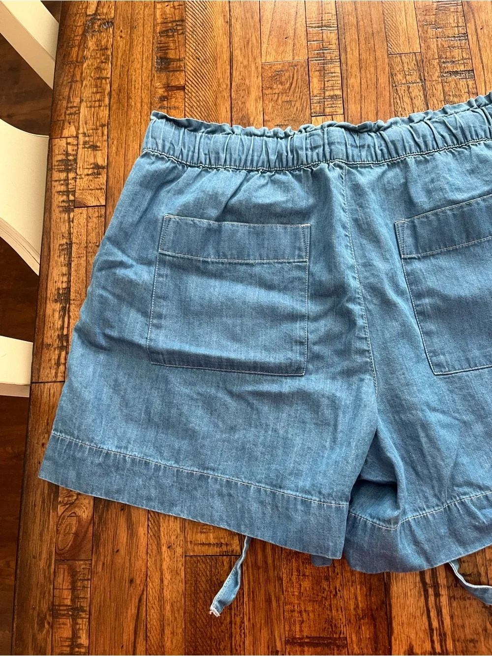 LOFT Outlet Light Blue Drawstring Denim-Style Women's Shorts